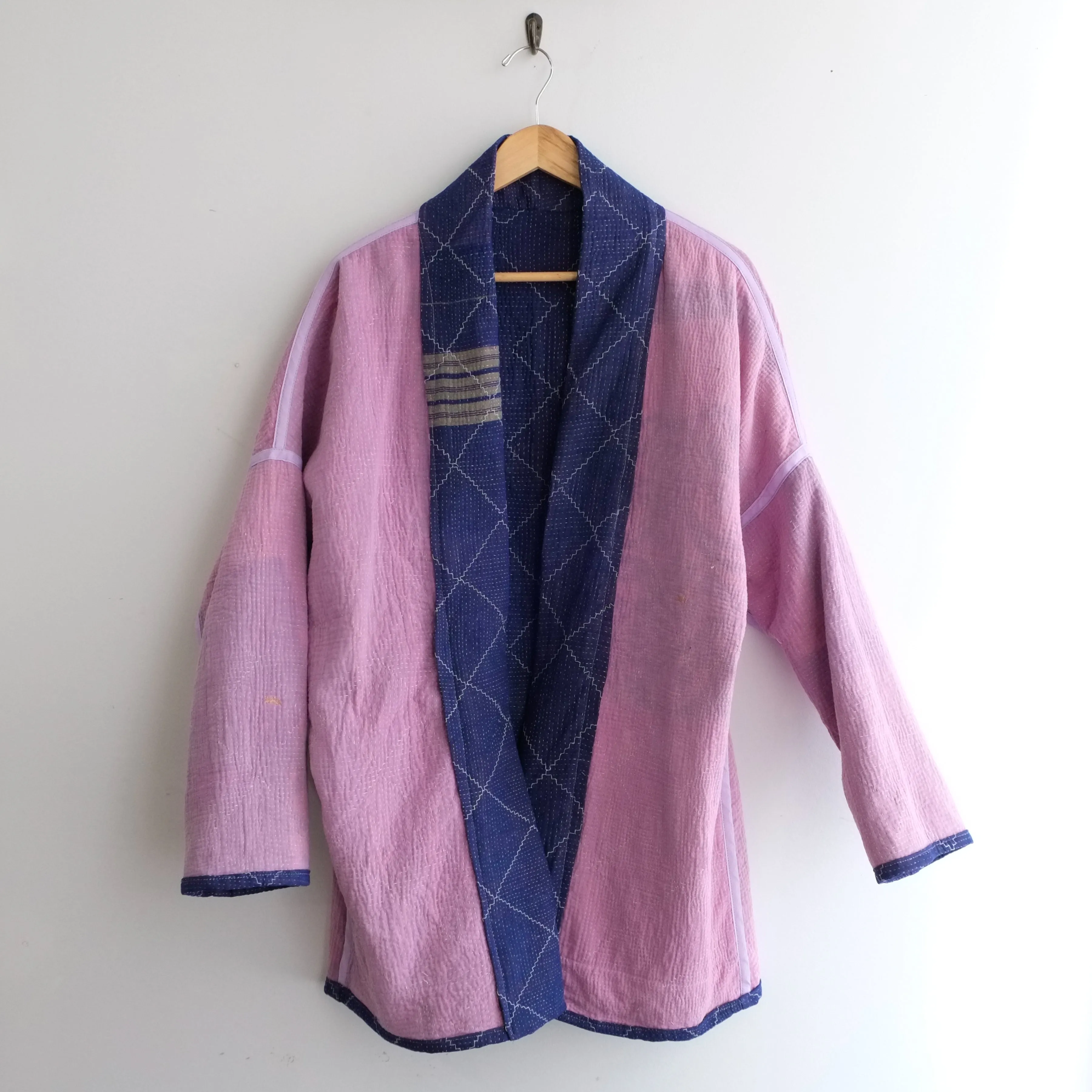 S Purple with Thin White Lattice Anoushka Jacket LL112