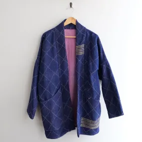 S Purple with Thin White Lattice Anoushka Jacket LL112