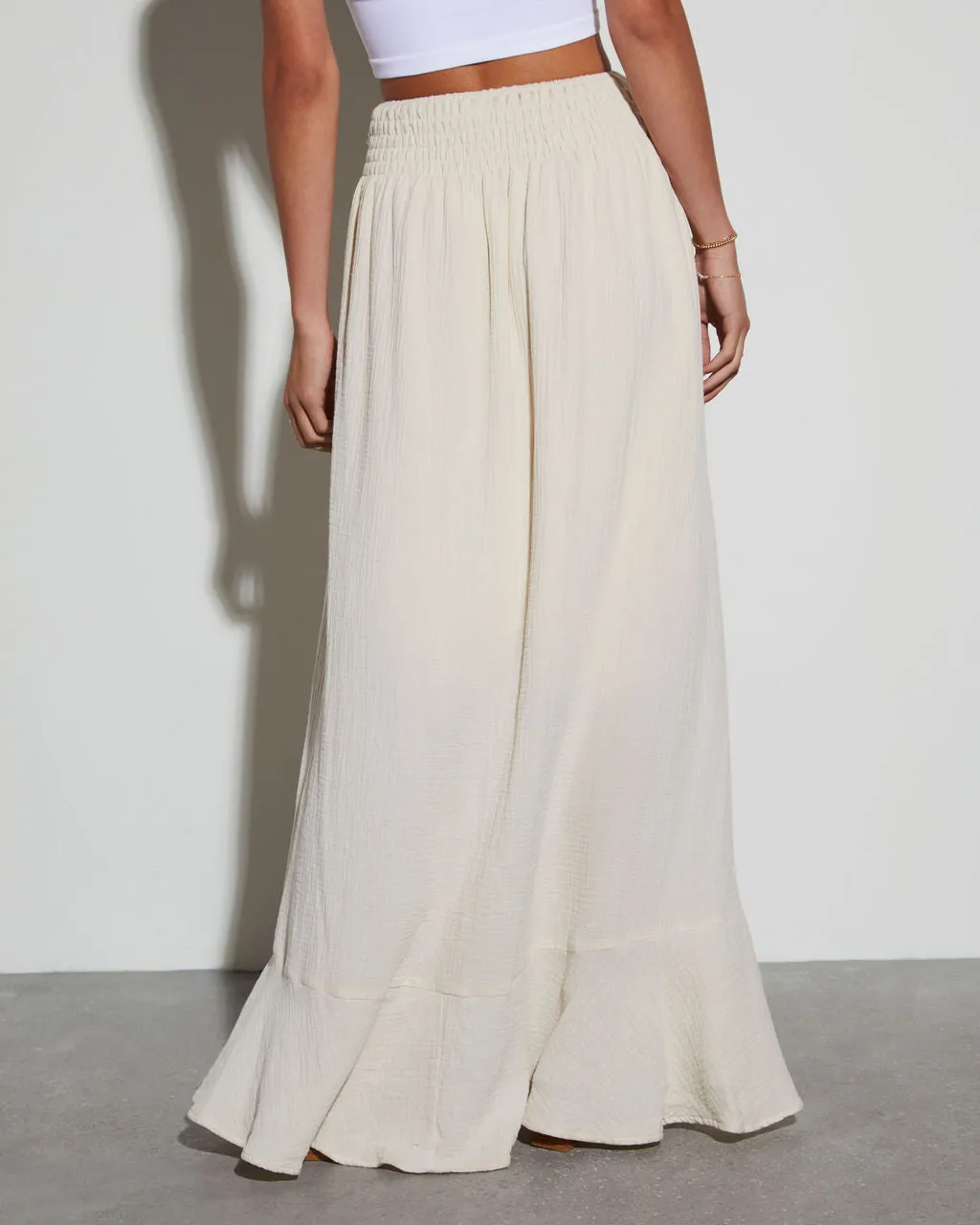 Serves Up Tie Waist Button Down Maxi Skirt