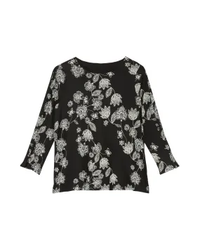 Shannon Button Detail Top | Black / White