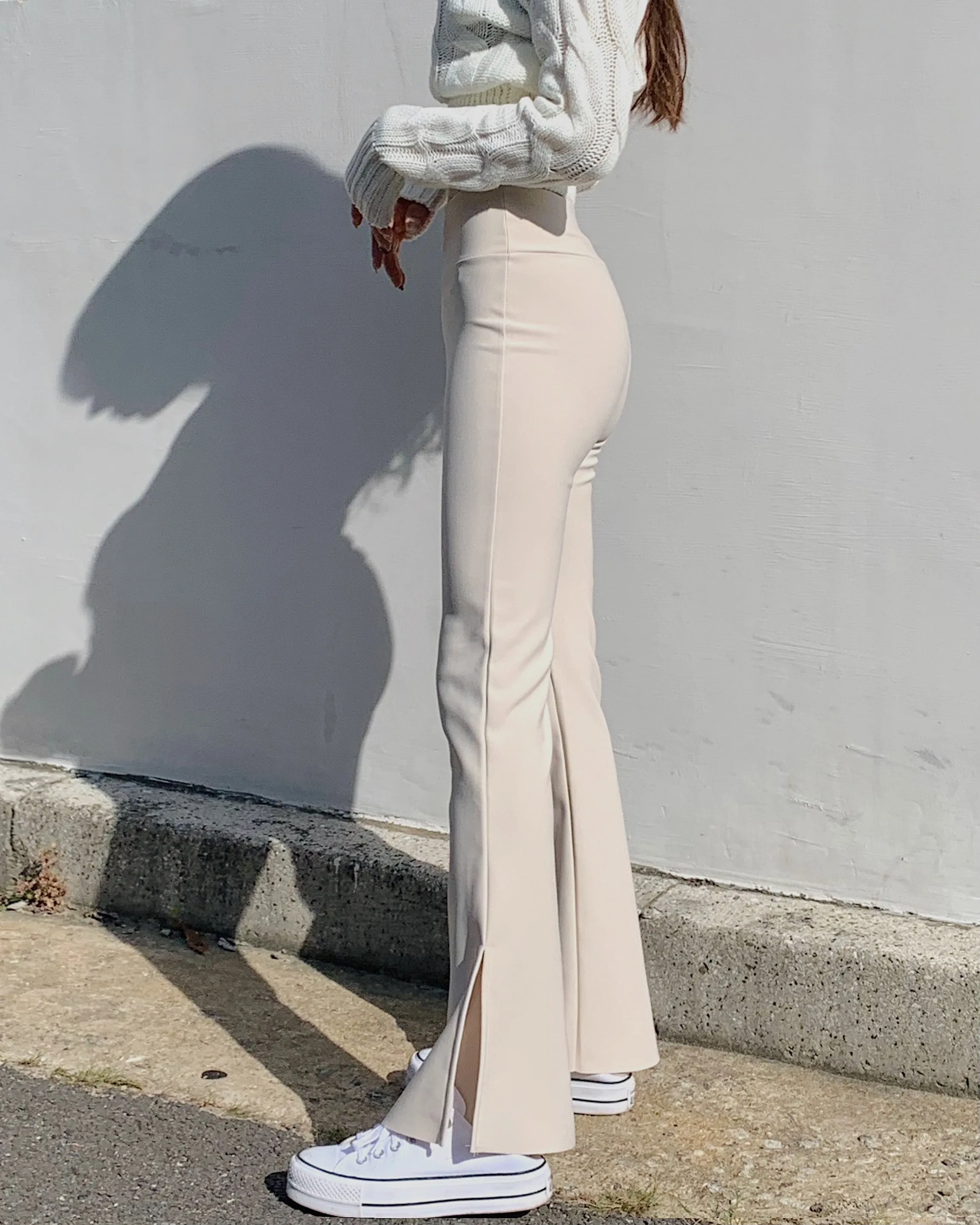 Side-Slit Flared Pants