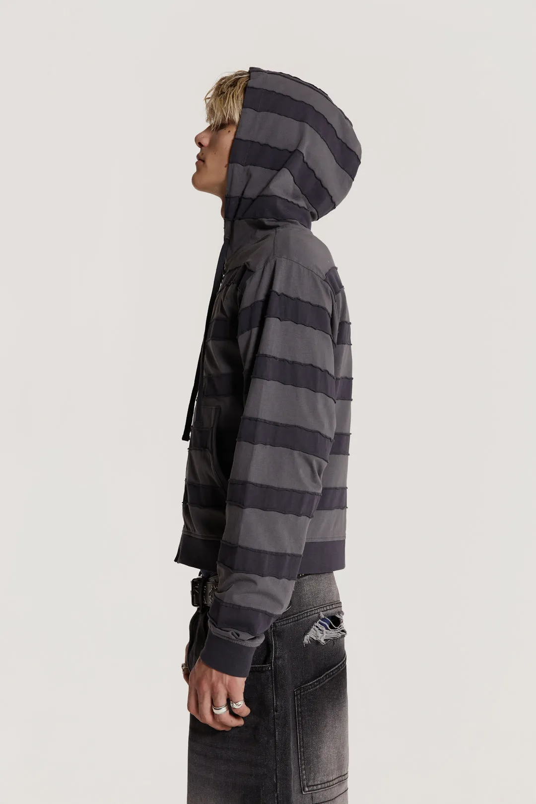 Siege Stripe Zip Up Hoodie