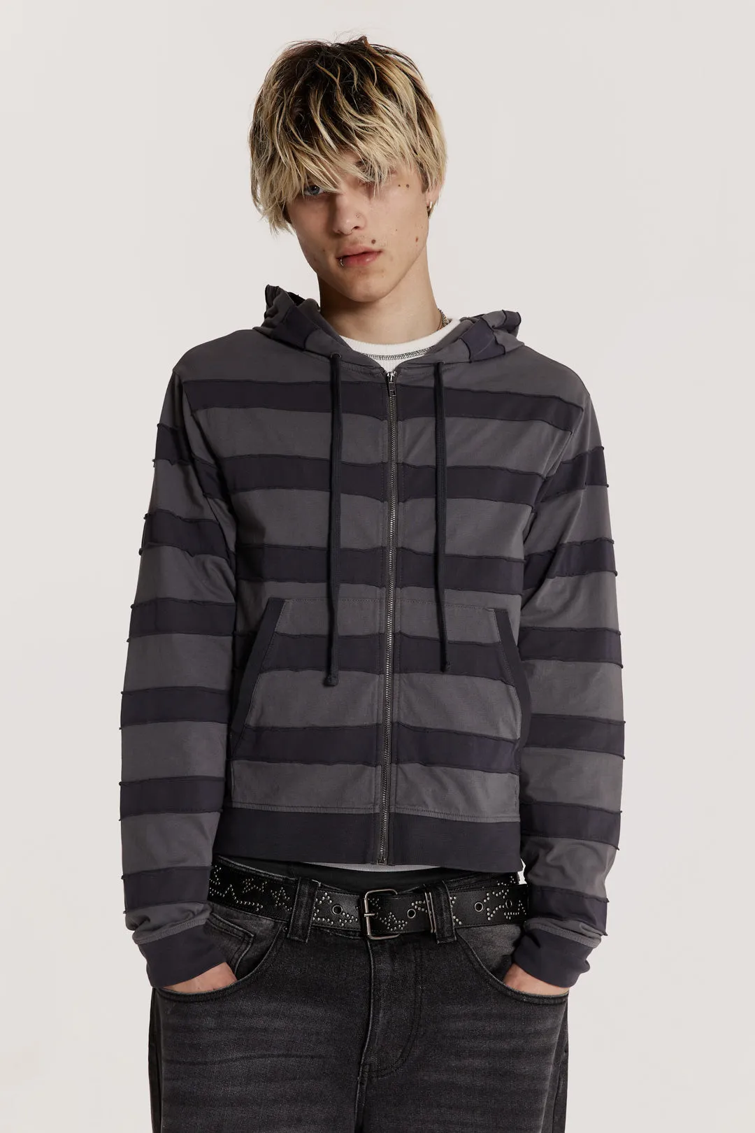 Siege Stripe Zip Up Hoodie