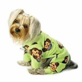 Silly Monkey Fleece Turtleneck Dog Pajamas - Lime