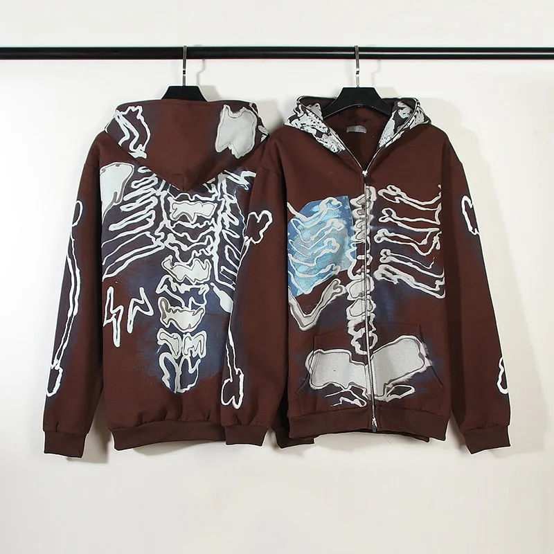 Skeleton Cactus Zip Hoodie