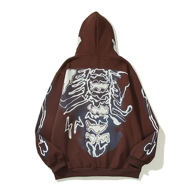 Skeleton Cactus Zip Hoodie