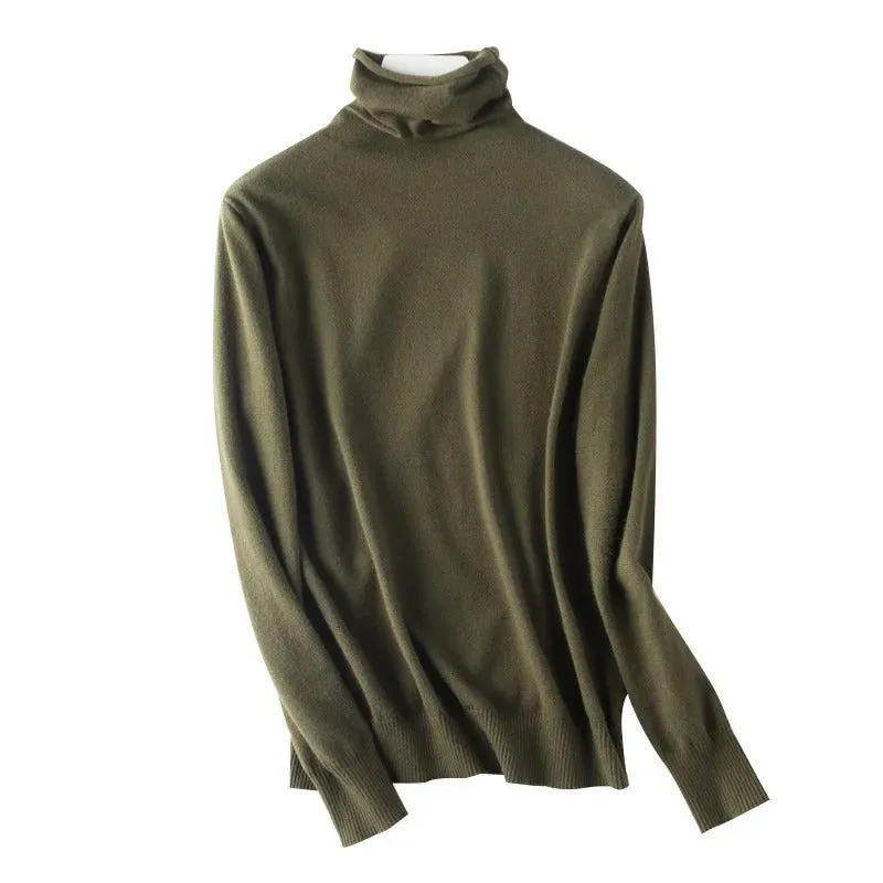 Slim Fit Basic Turtleneck Pullover Sweater