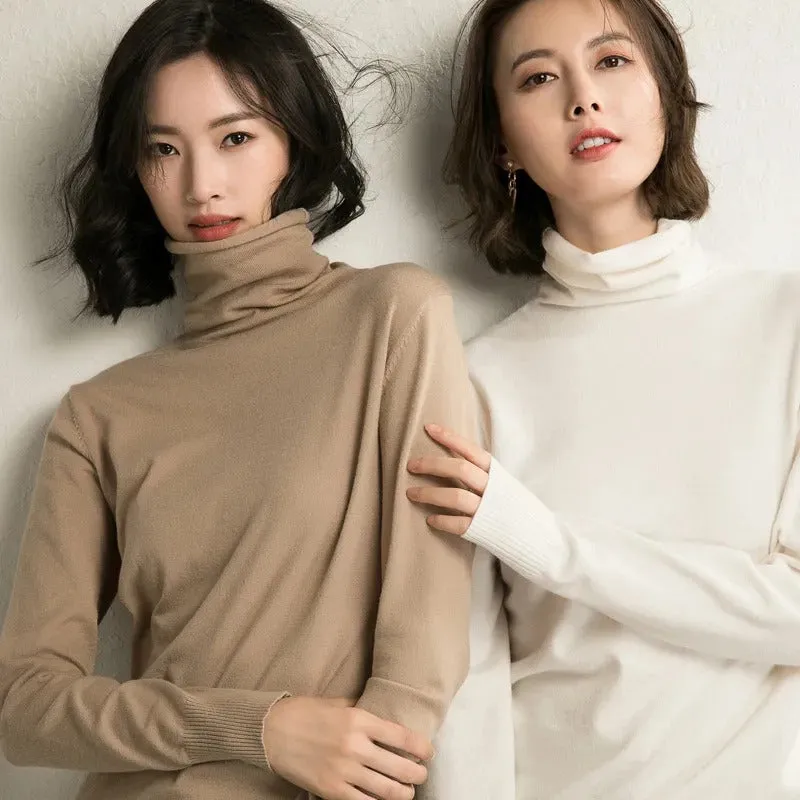 Slim Fit Basic Turtleneck Pullover Sweater