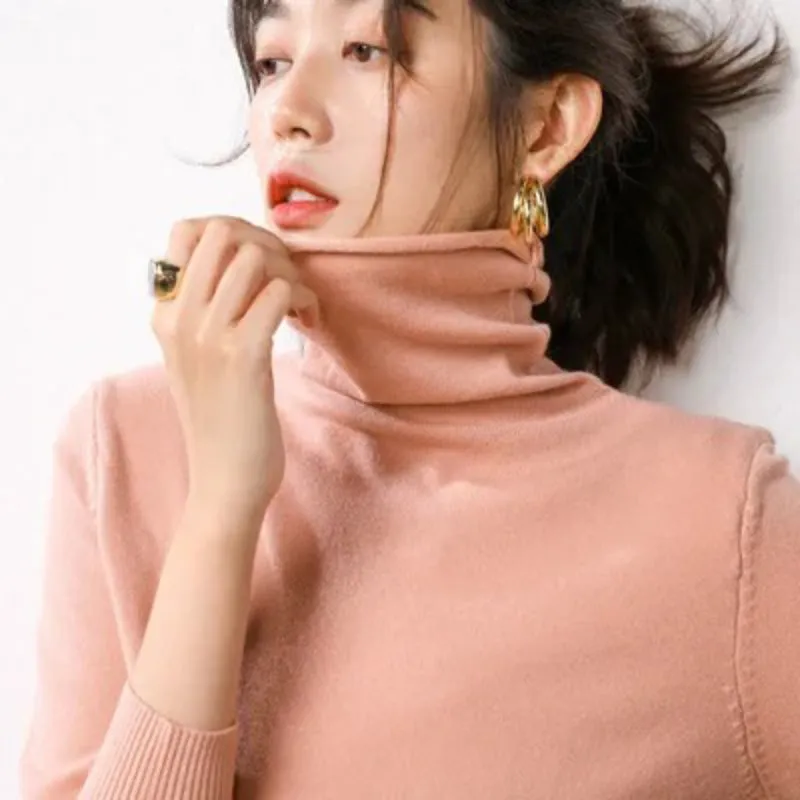 Slim Fit Basic Turtleneck Pullover Sweater