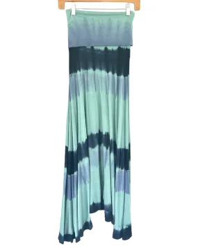 Soft Summer Tie-Dye Shark Bite Hem Maxi Skirt Dress