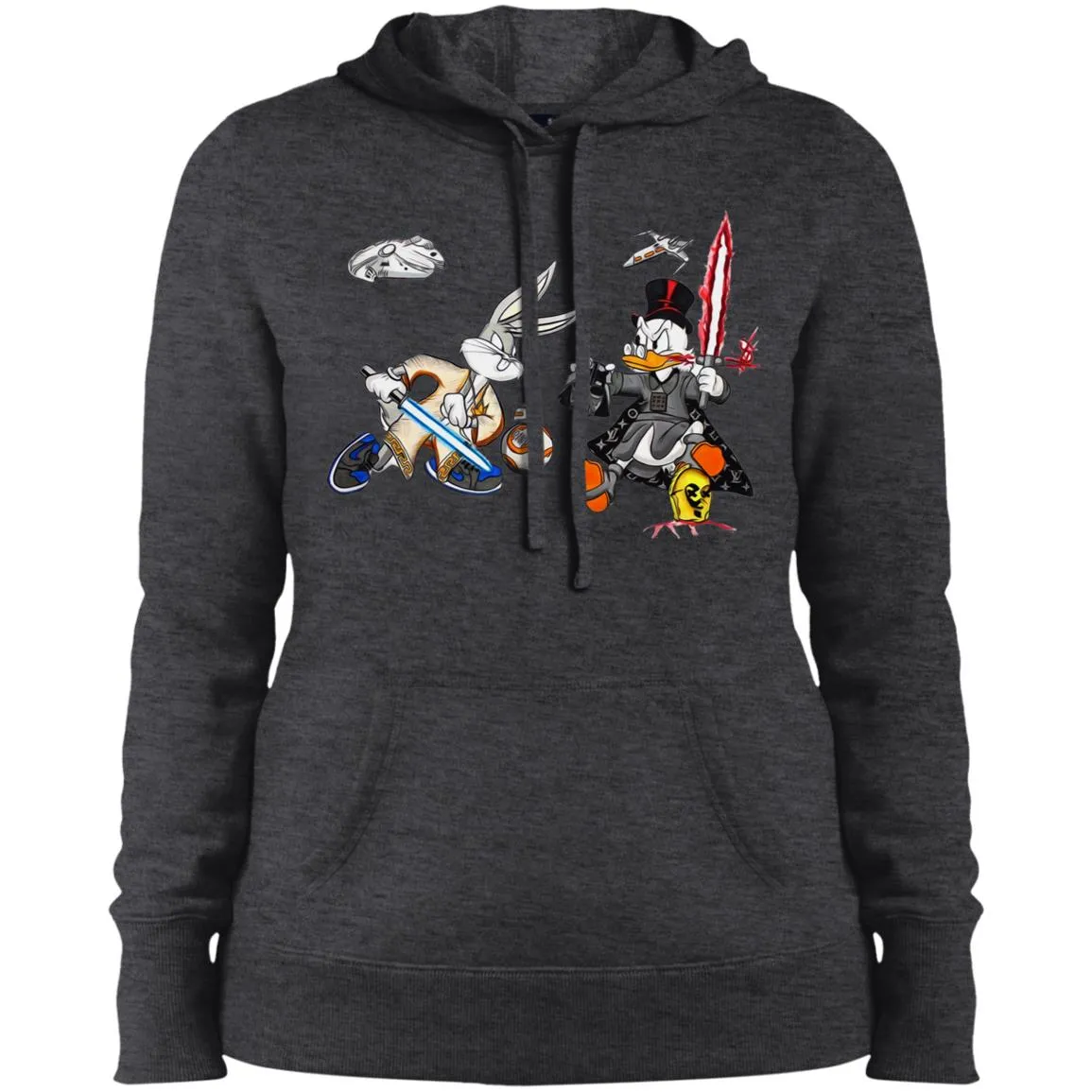 Star Wars T-shirts Rabbit Vs Duck Donald Funny Women Hooded Sweatshirt