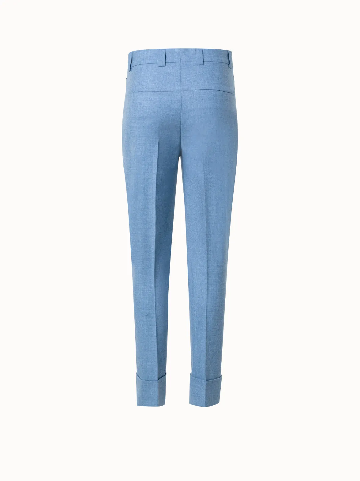 Tapered Wool Stretch Cropped Pants