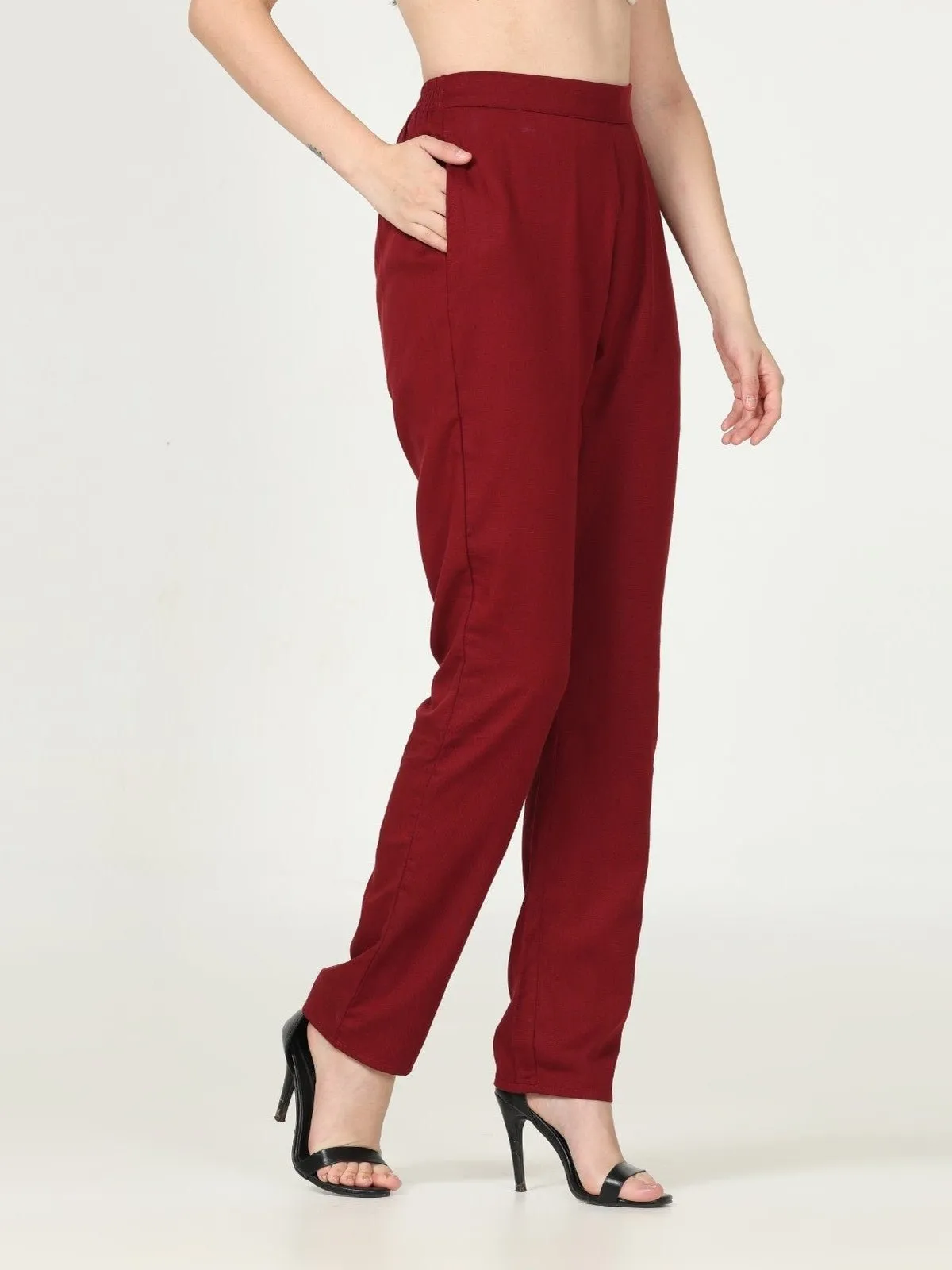 Tencel Solid Tunic with Tapered Leg Trousers Co-ord Set