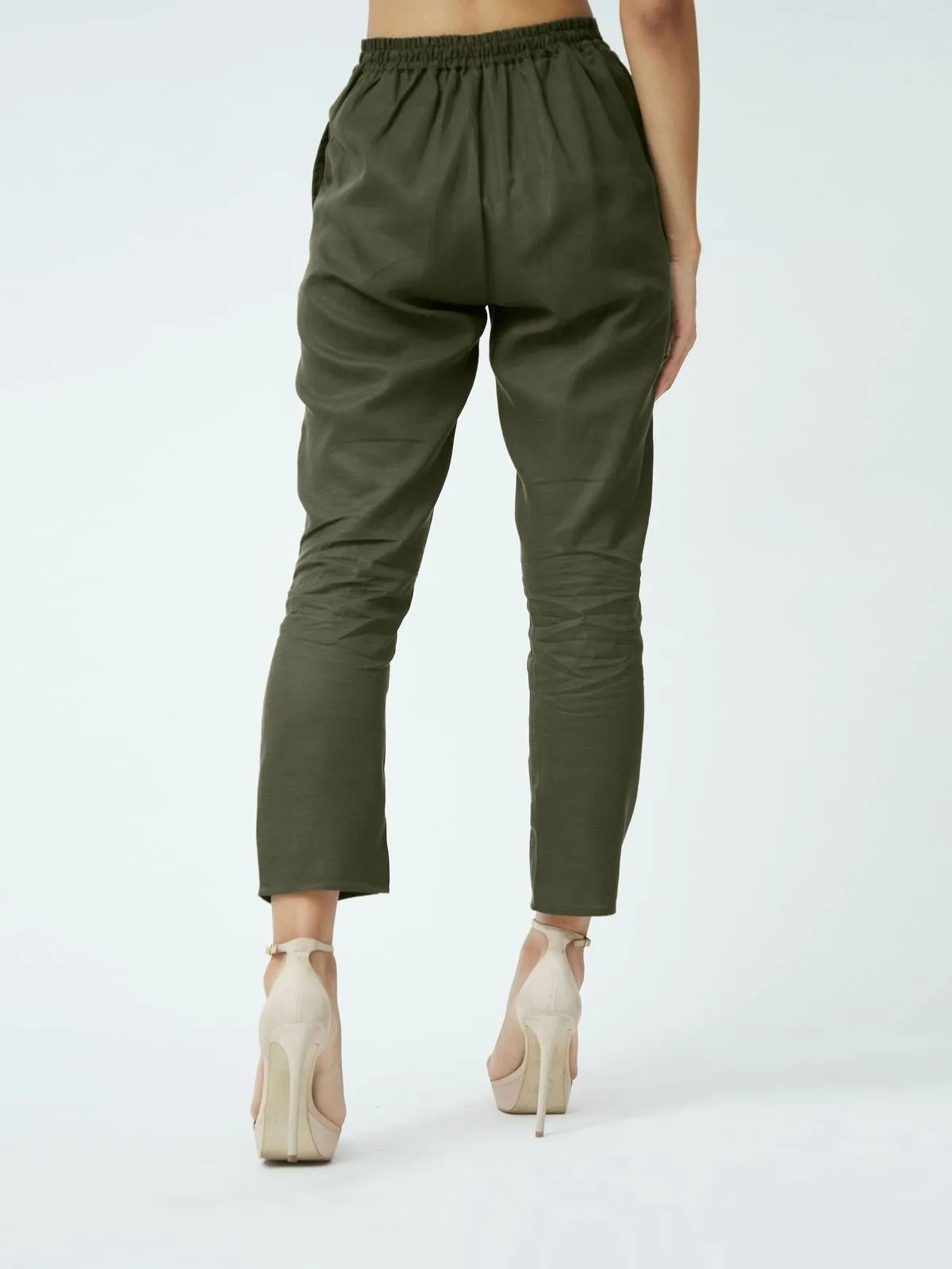 Tencel Solid Tunic with Tapered Leg Trousers Co-ord Set