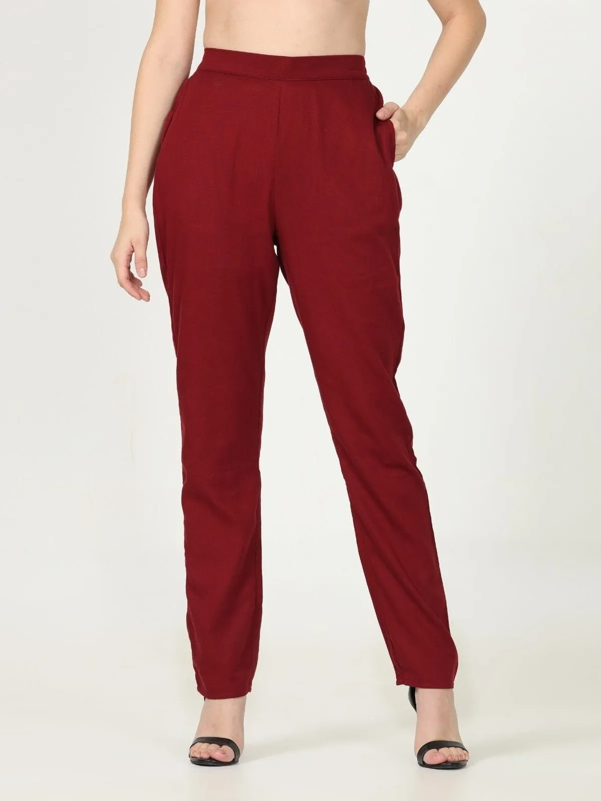 Tencel Solid Tunic with Tapered Leg Trousers Co-ord Set