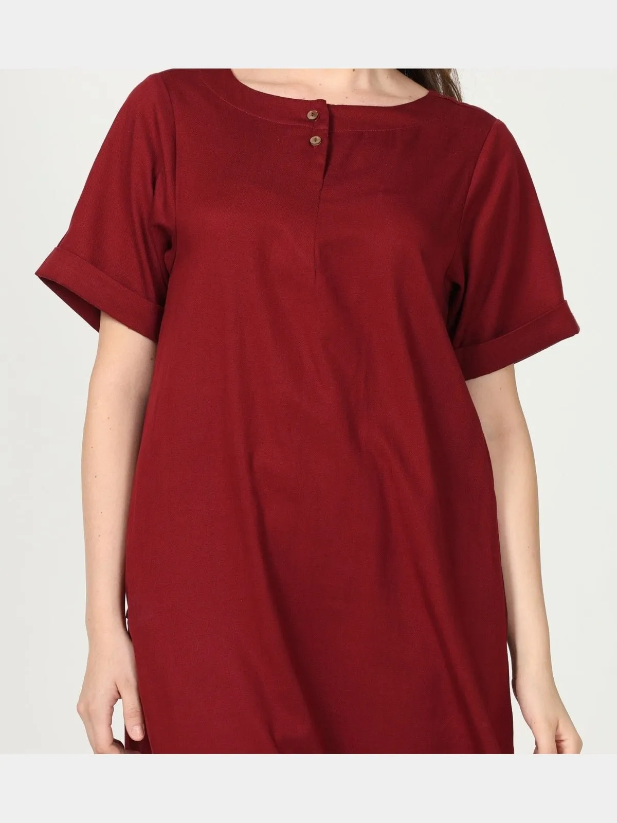 Tencel Solid Tunic with Tapered Leg Trousers Co-ord Set