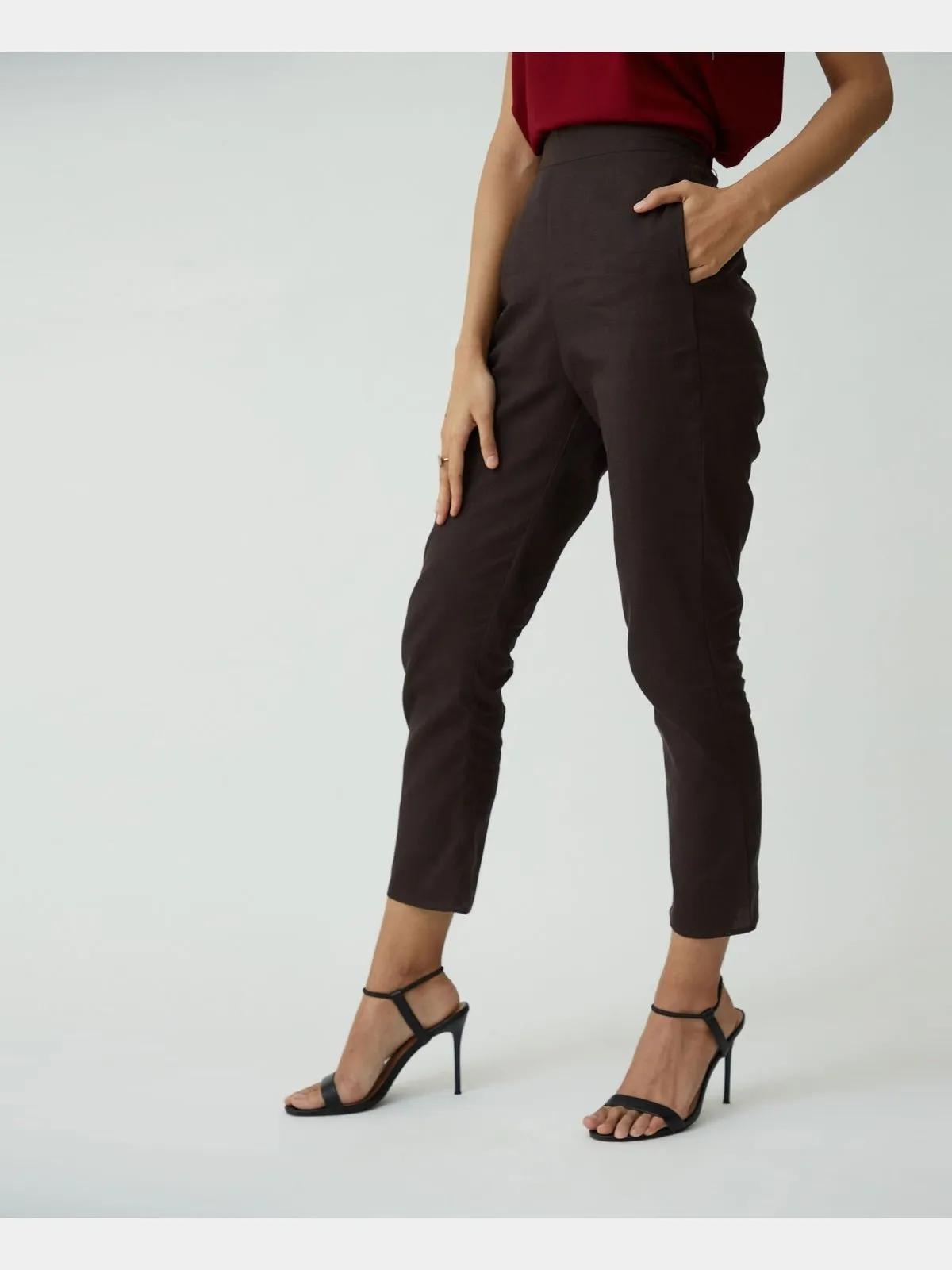 Tencel Solid Tunic with Tapered Leg Trousers Co-ord Set