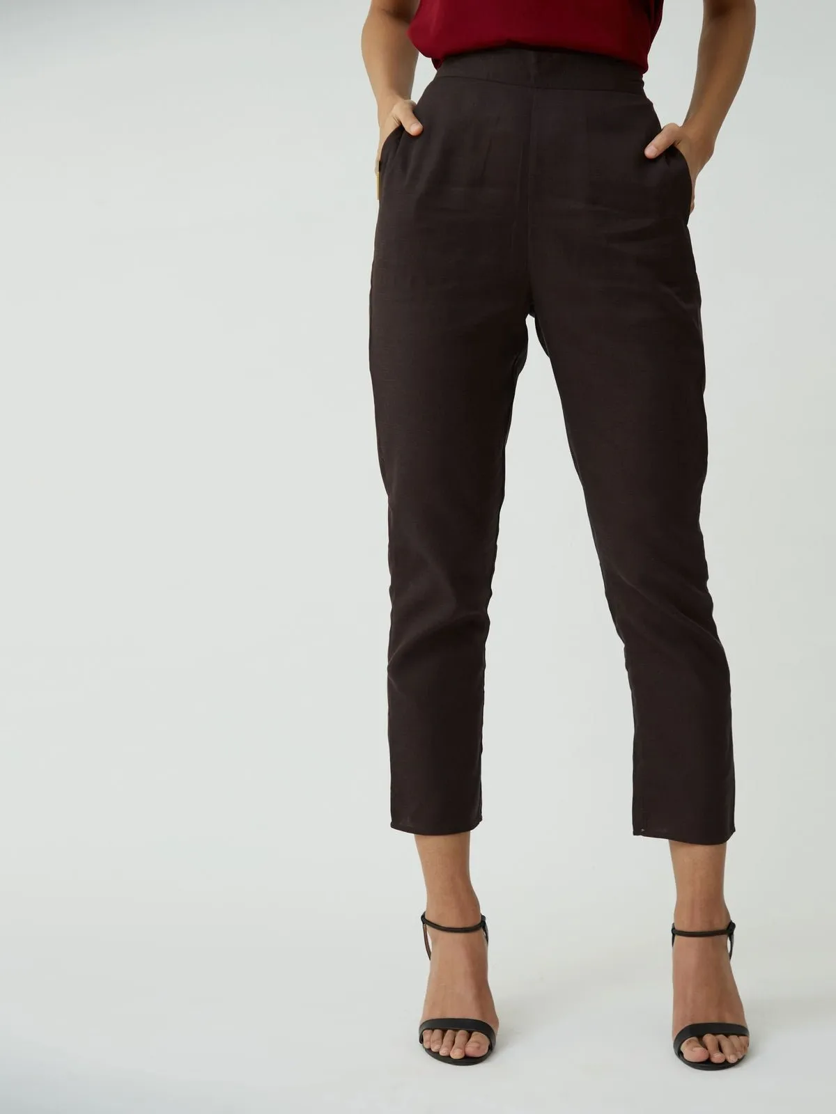 Tencel Solid Tunic with Tapered Leg Trousers Co-ord Set