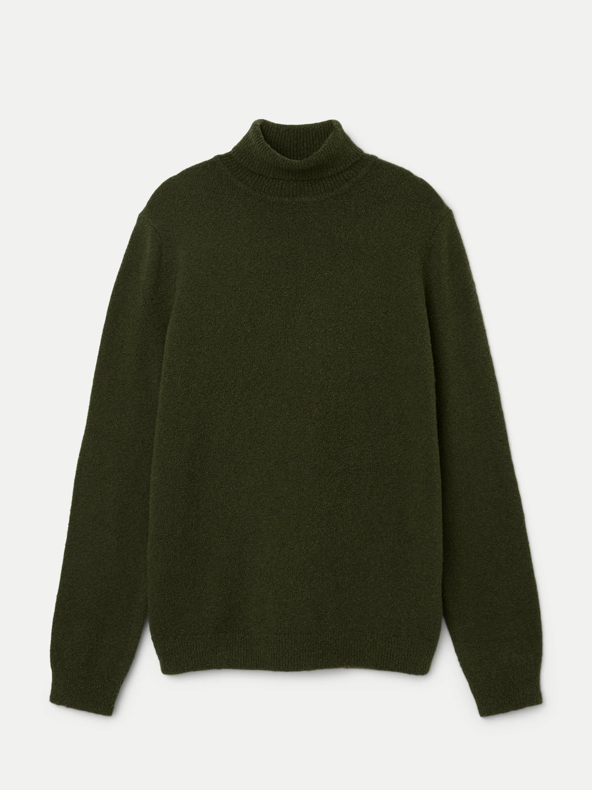 The Seawool® Boucle Turtleneck in Dark Green