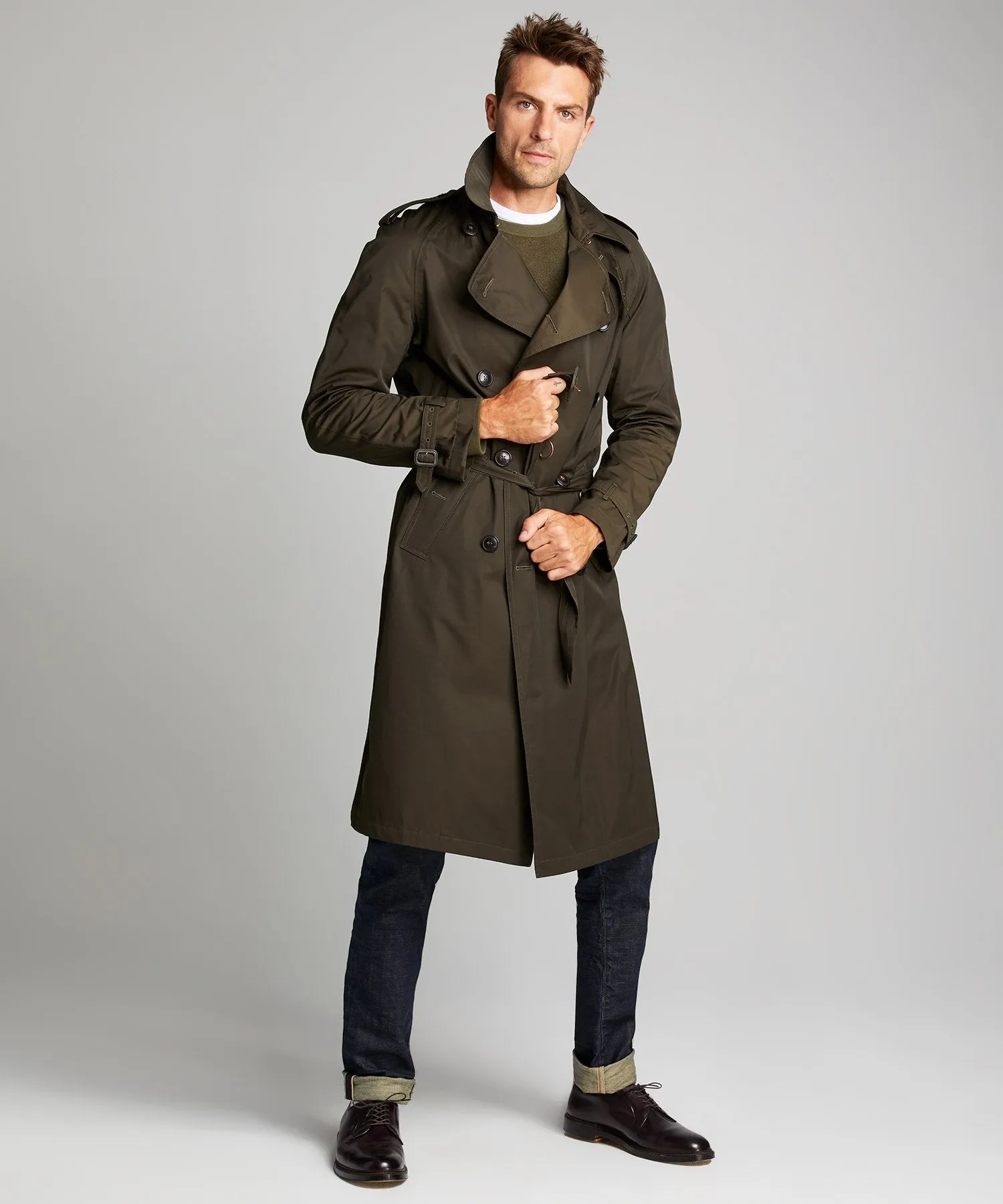 Todd Snyder   Private White Trench Coat in Olive