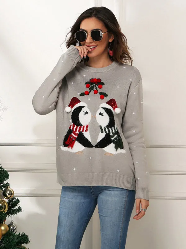 Toleet-Winter outfits Women's pullover Christmas knitted long sleeve sweater