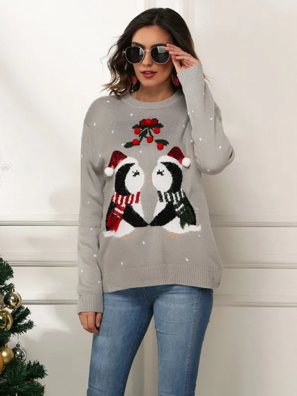 Toleet-Winter outfits Women's pullover Christmas knitted long sleeve sweater