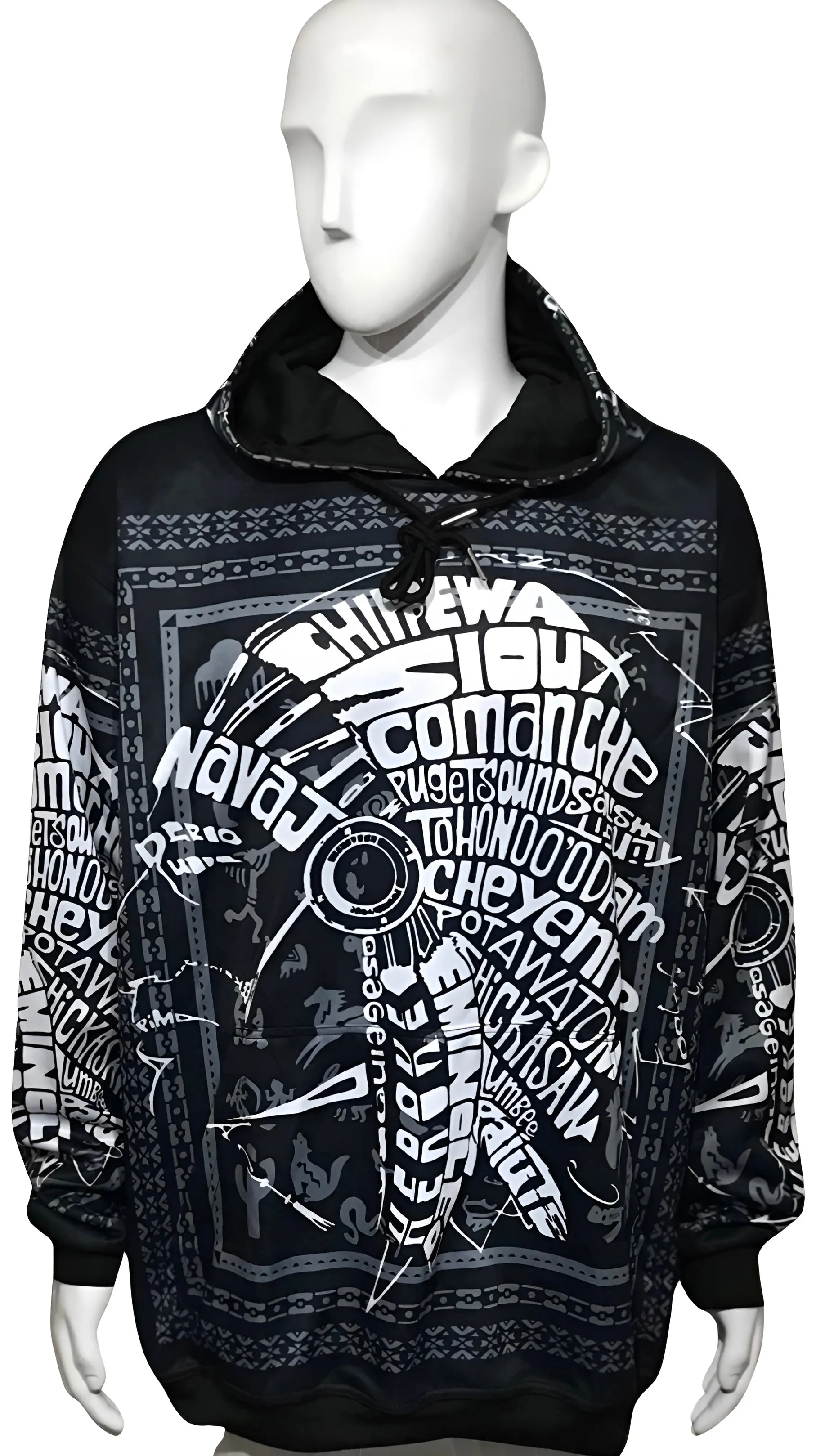 ^TRIBE VIBES^ (BLACK-WHITE-GREY) PULLOVER HOODIES