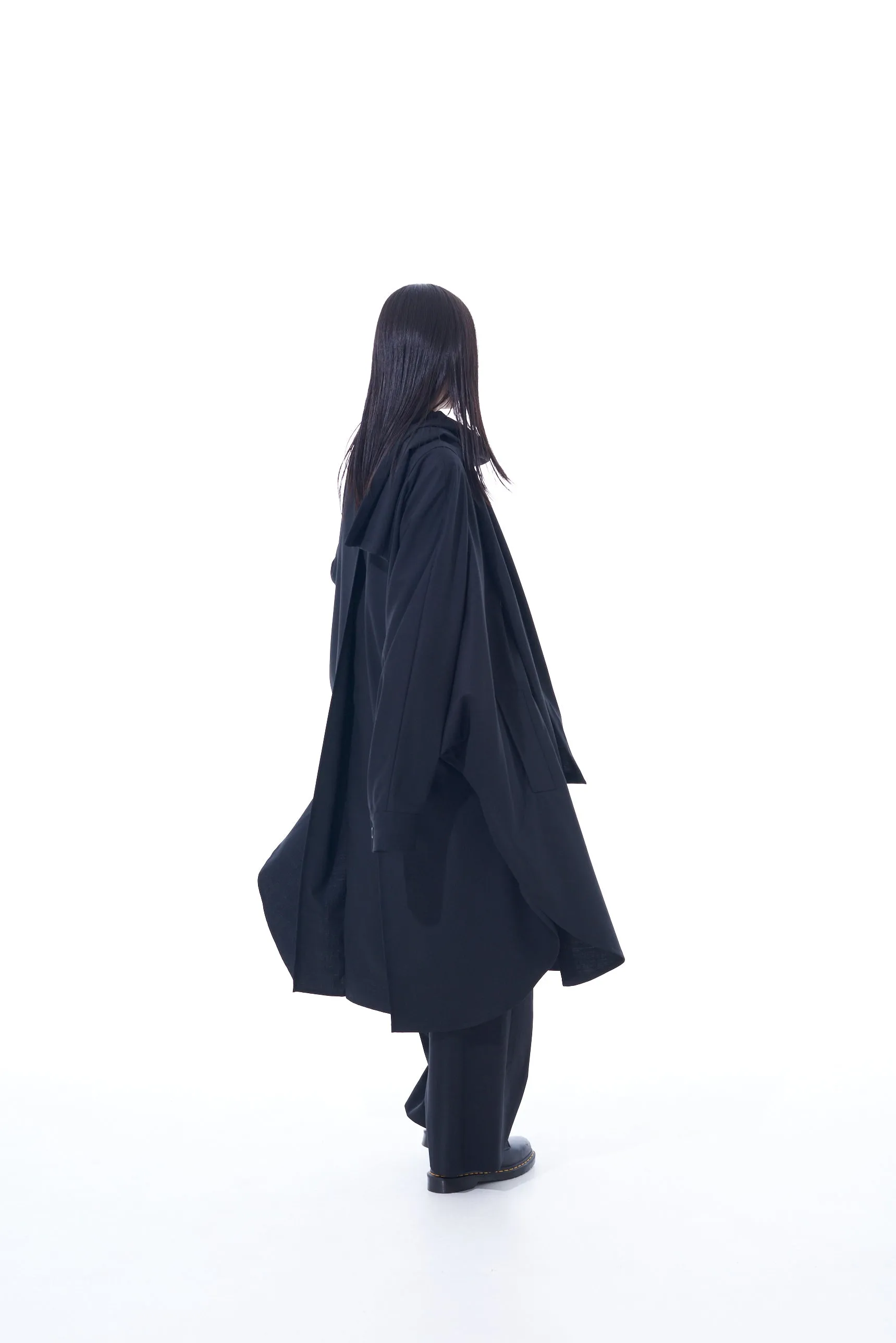 T/W GABARDINE STOLE COLLAR BIG SILHOUETTE COAT