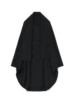 T/W GABARDINE STOLE COLLAR BIG SILHOUETTE COAT