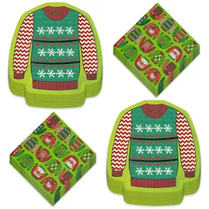 Ugly Sweater Party Supplies - Plates and Napkins For Tacky Christmas Parties (Serves 16)