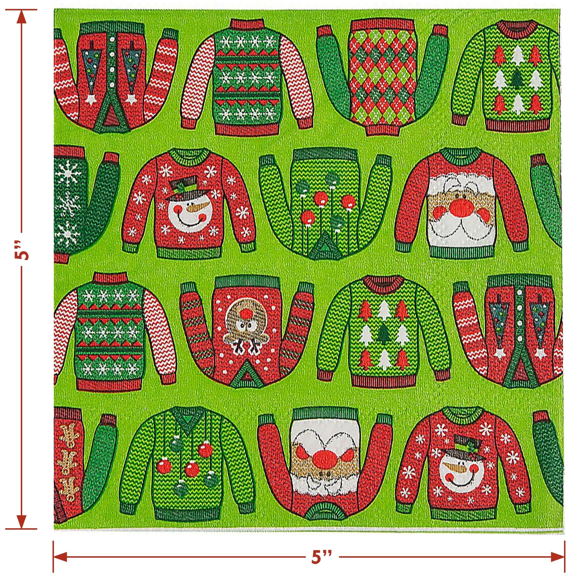 Ugly Sweater Party Supplies - Plates and Napkins For Tacky Christmas Parties (Serves 16)