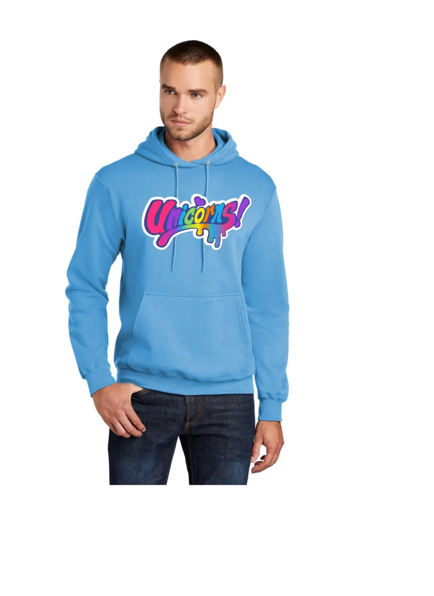 UNICORNS ADULT  HOODIE UNISEX  LONG SLEEVE MULTI COLOR DESIGN