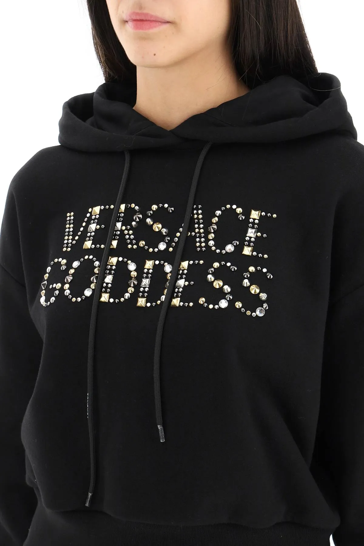 Versace studded logo hoodie