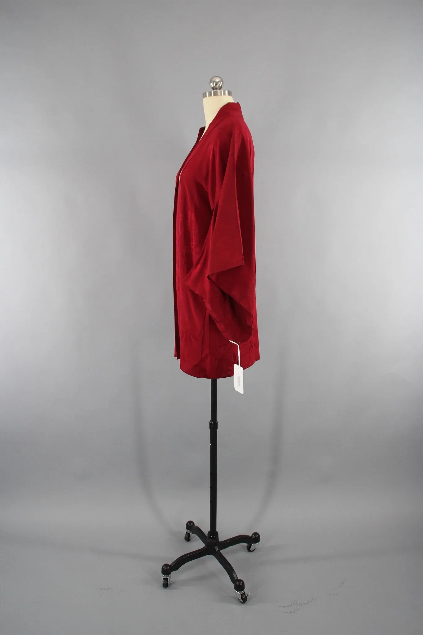 Vintage 1930s Silk Haori Kimono Jacket in Brick Red