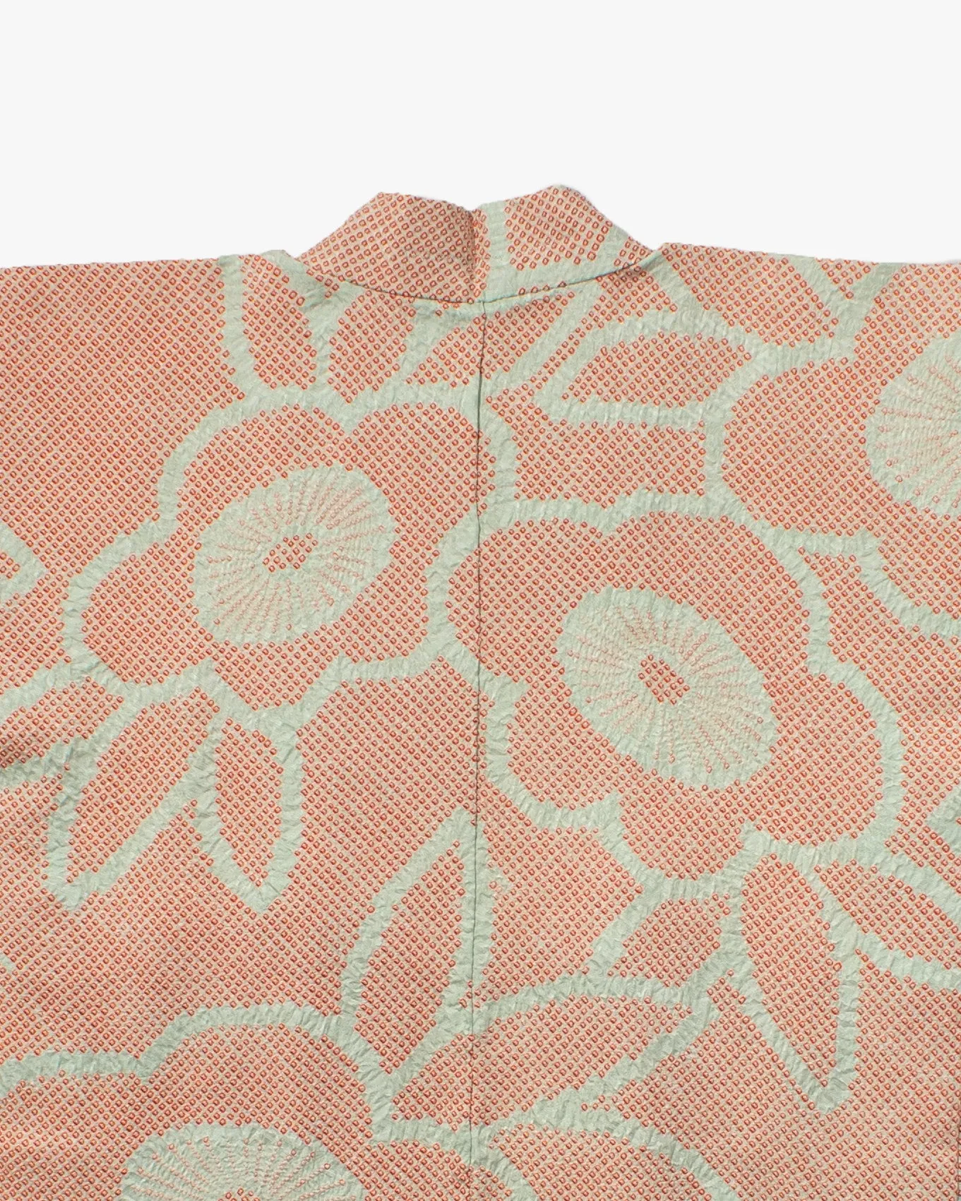 Vintage Haori Jacket, Full Shibori, Pink and Light Blue Flowers