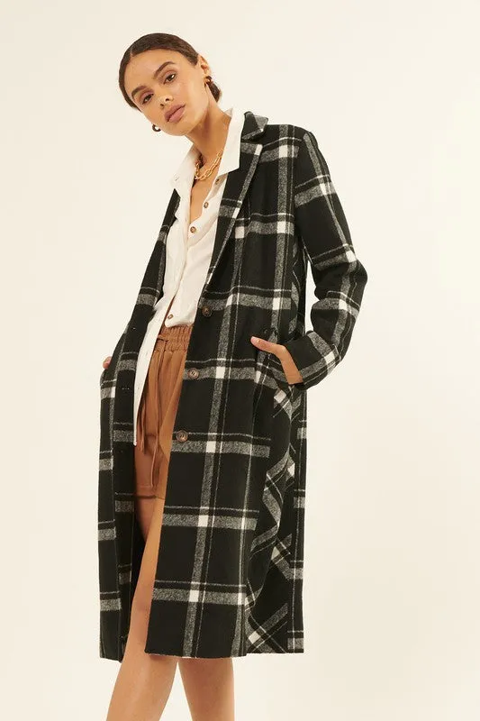 Winston Black Plaid Coat