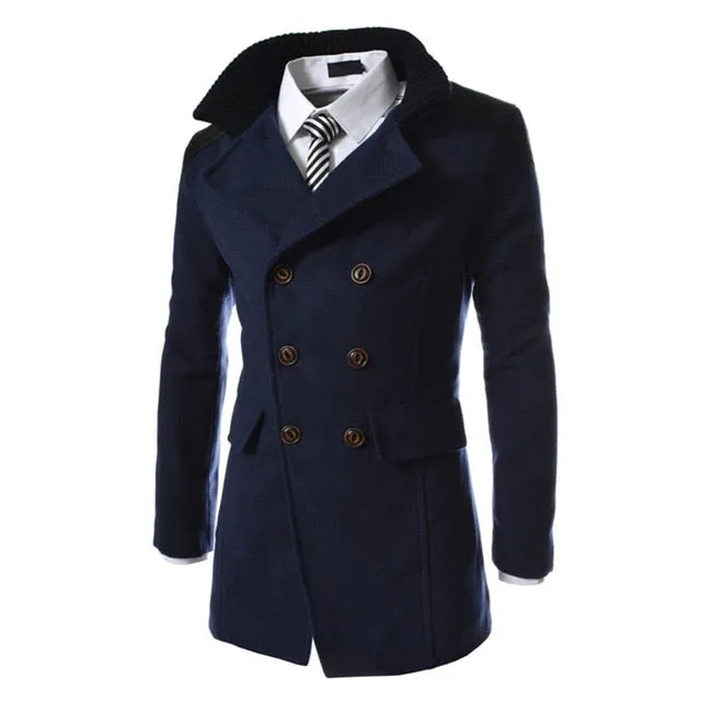 Winter fashion long trench coat men good quality