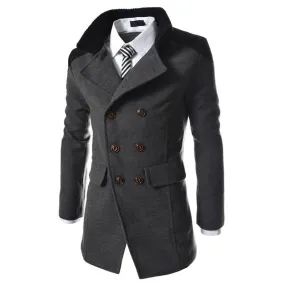 Winter fashion long trench coat men good quality