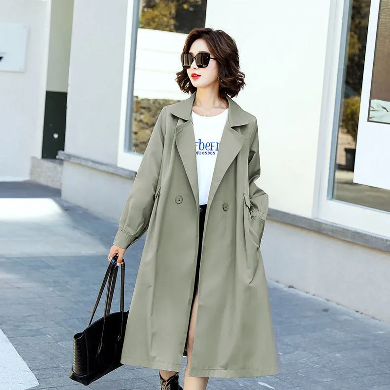 Wjczt Trench Coat for Women 2022 Autumn Winter New Loose Fashion Windbreaker Women's Long Temperament Coat Female Clothing Coats Tops