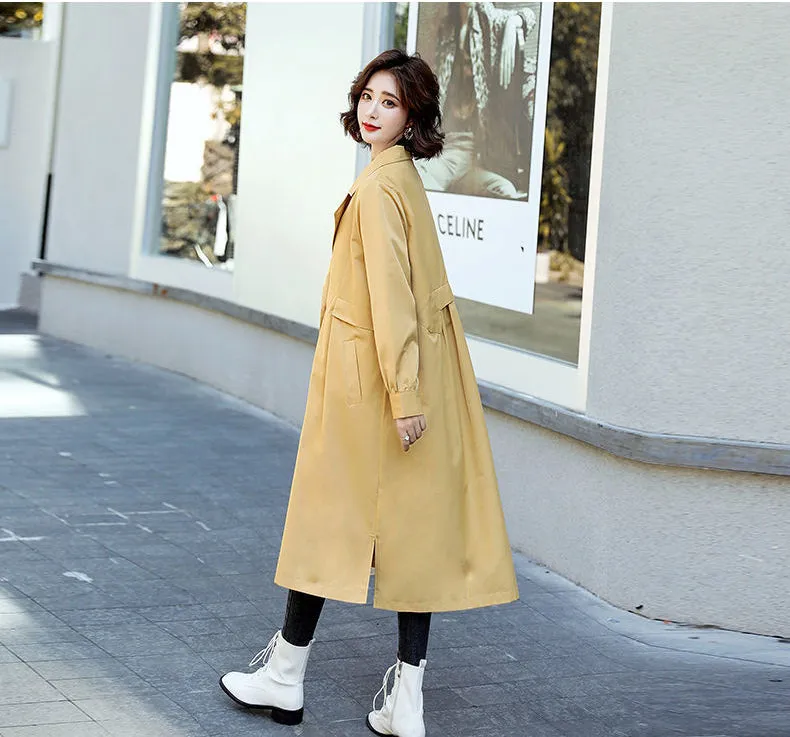 Wjczt Trench Coat for Women 2022 Autumn Winter New Loose Fashion Windbreaker Women's Long Temperament Coat Female Clothing Coats Tops