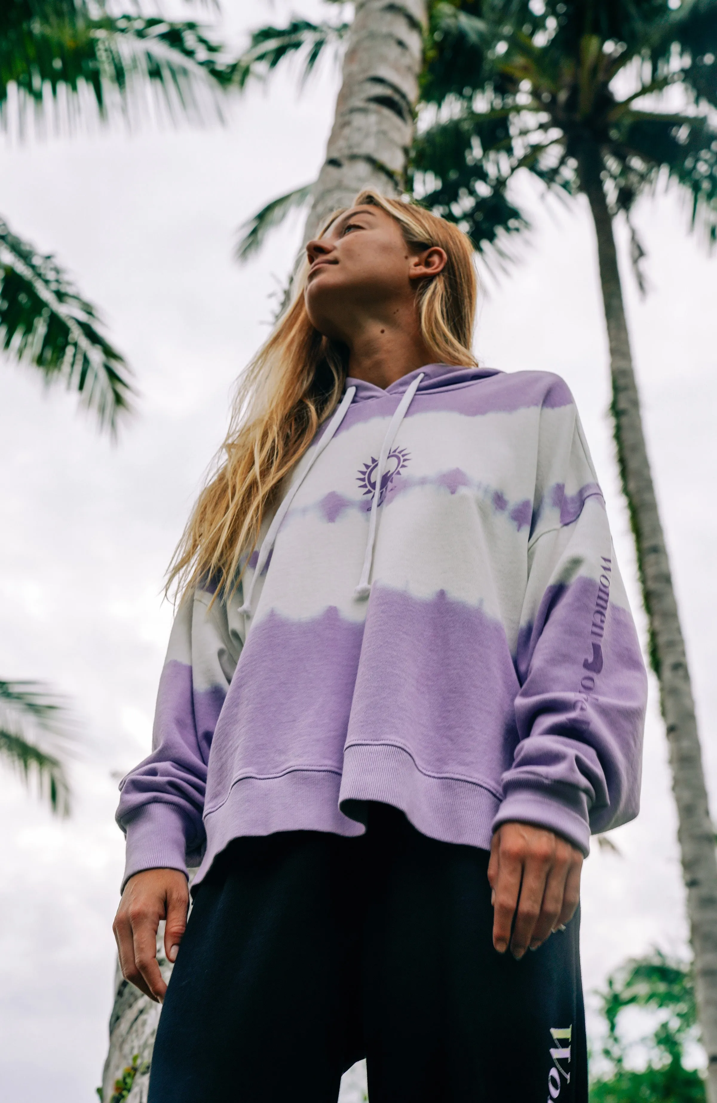 Women Of The Wave Hoodie | Purple Tie Dye