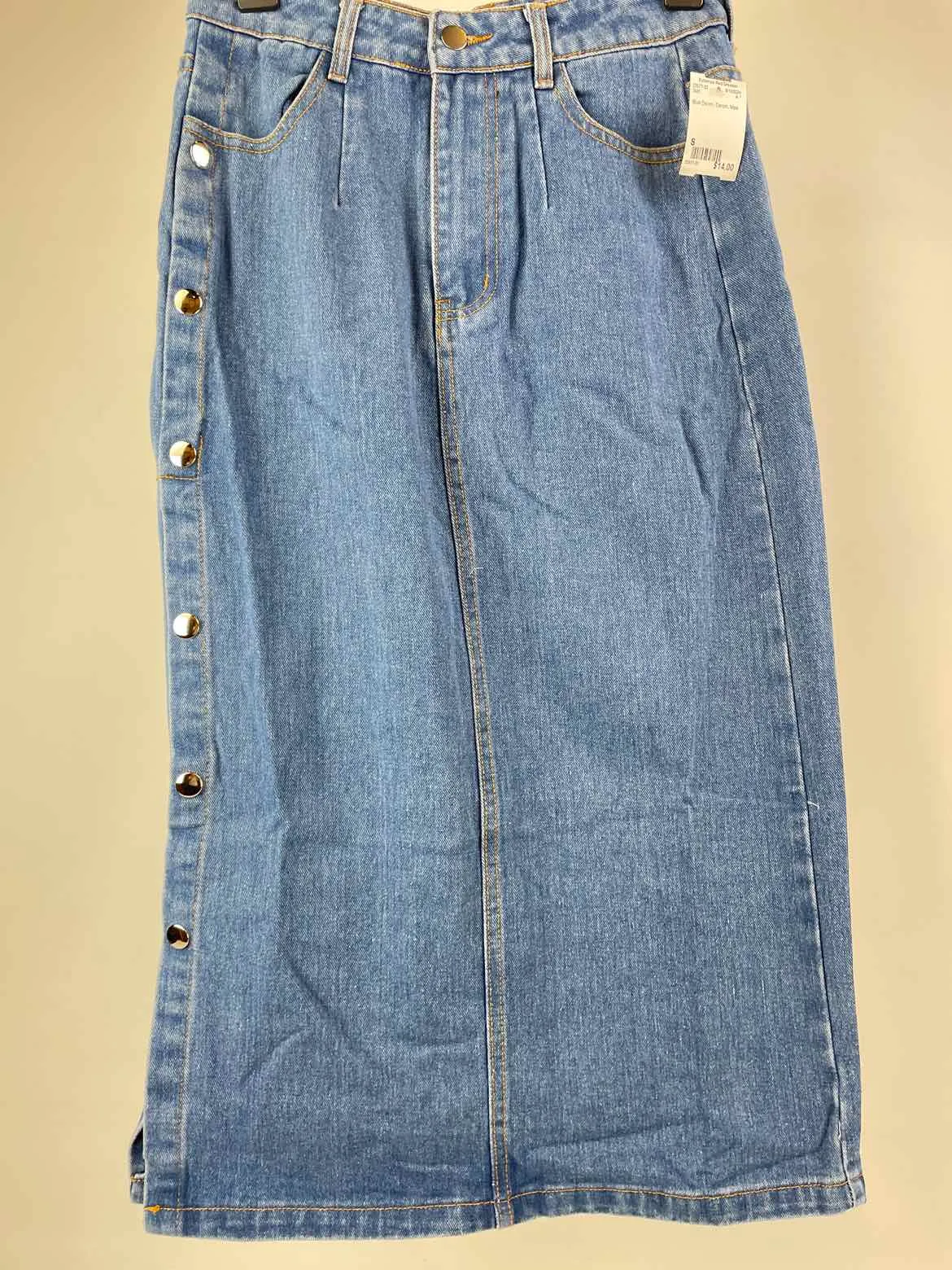 Women Size S Blue Denim Denim Maxi Skirt