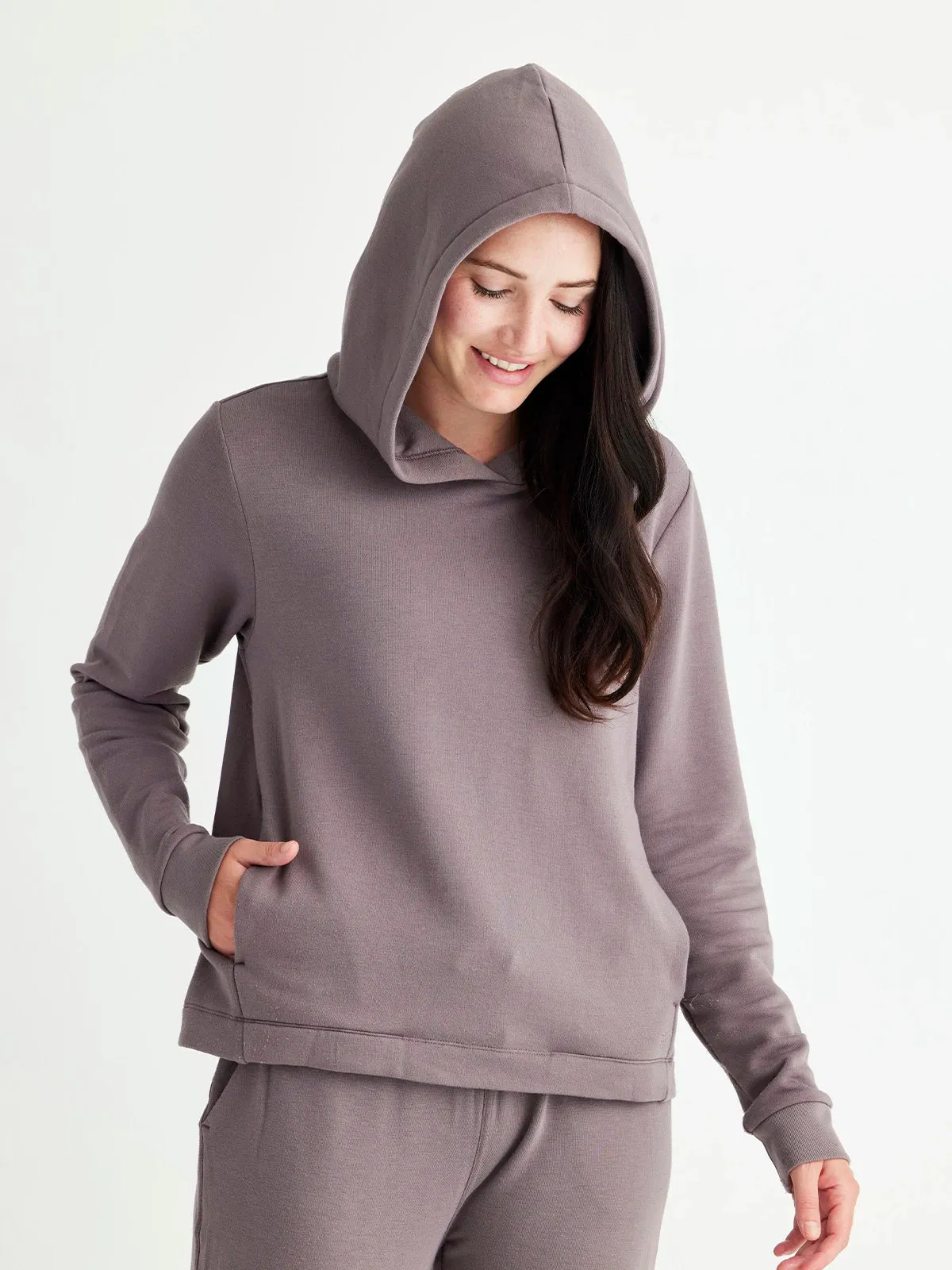 Women's Bamboo Thermal Fleece Hoodie - Purple Peak