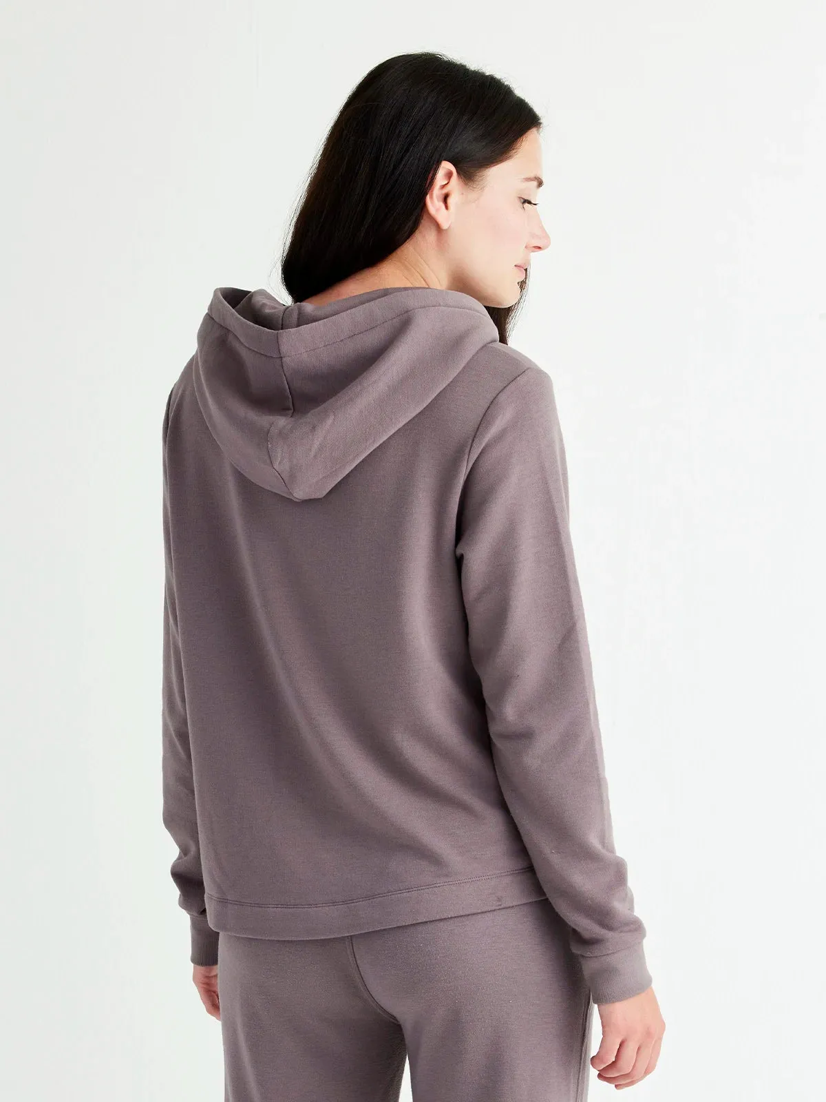 Women's Bamboo Thermal Fleece Hoodie - Purple Peak