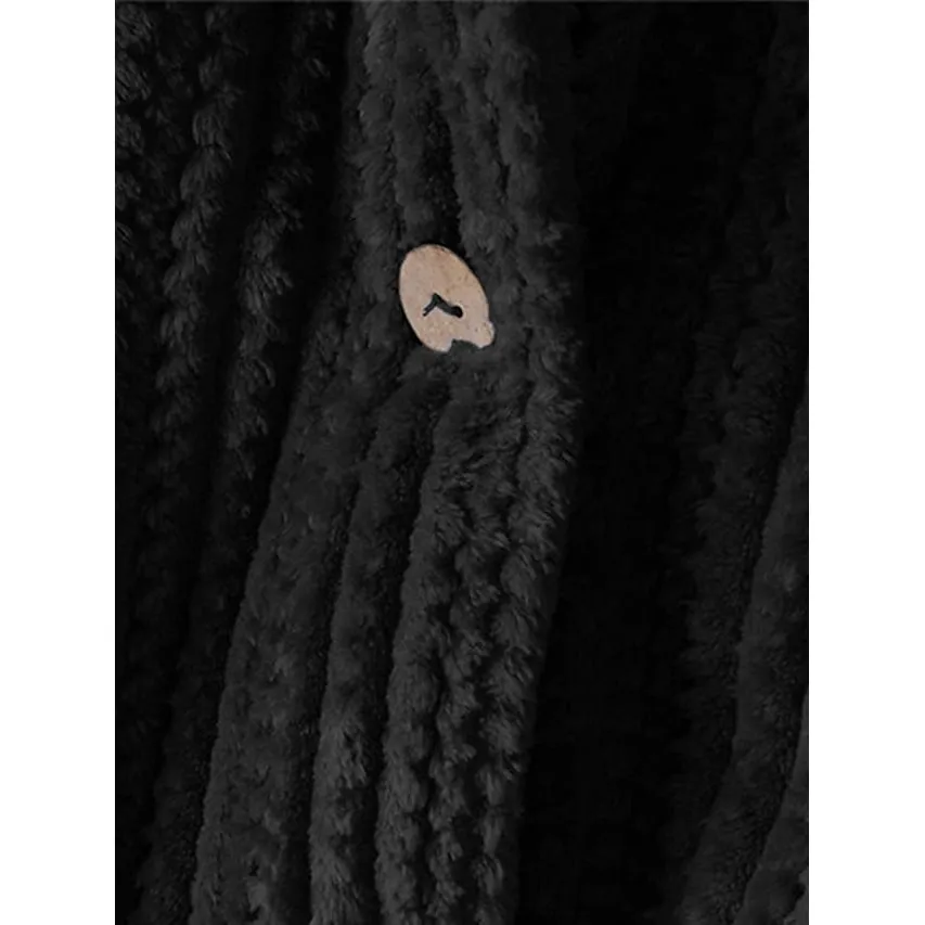 Women's Plus Size Coat Button Pocket