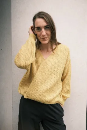 wrap cardigan - vega - daffodil yellow