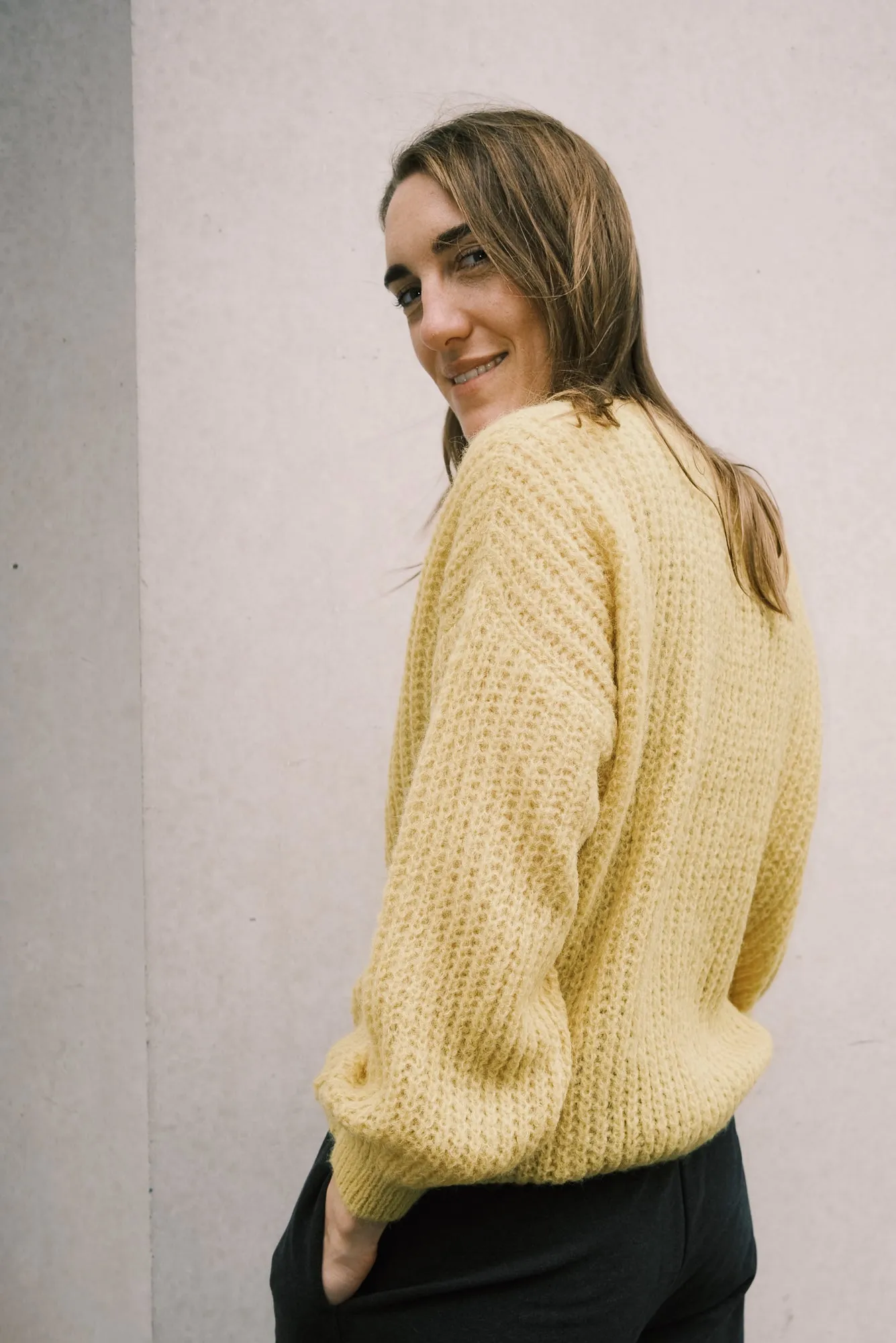 wrap cardigan - vega - daffodil yellow