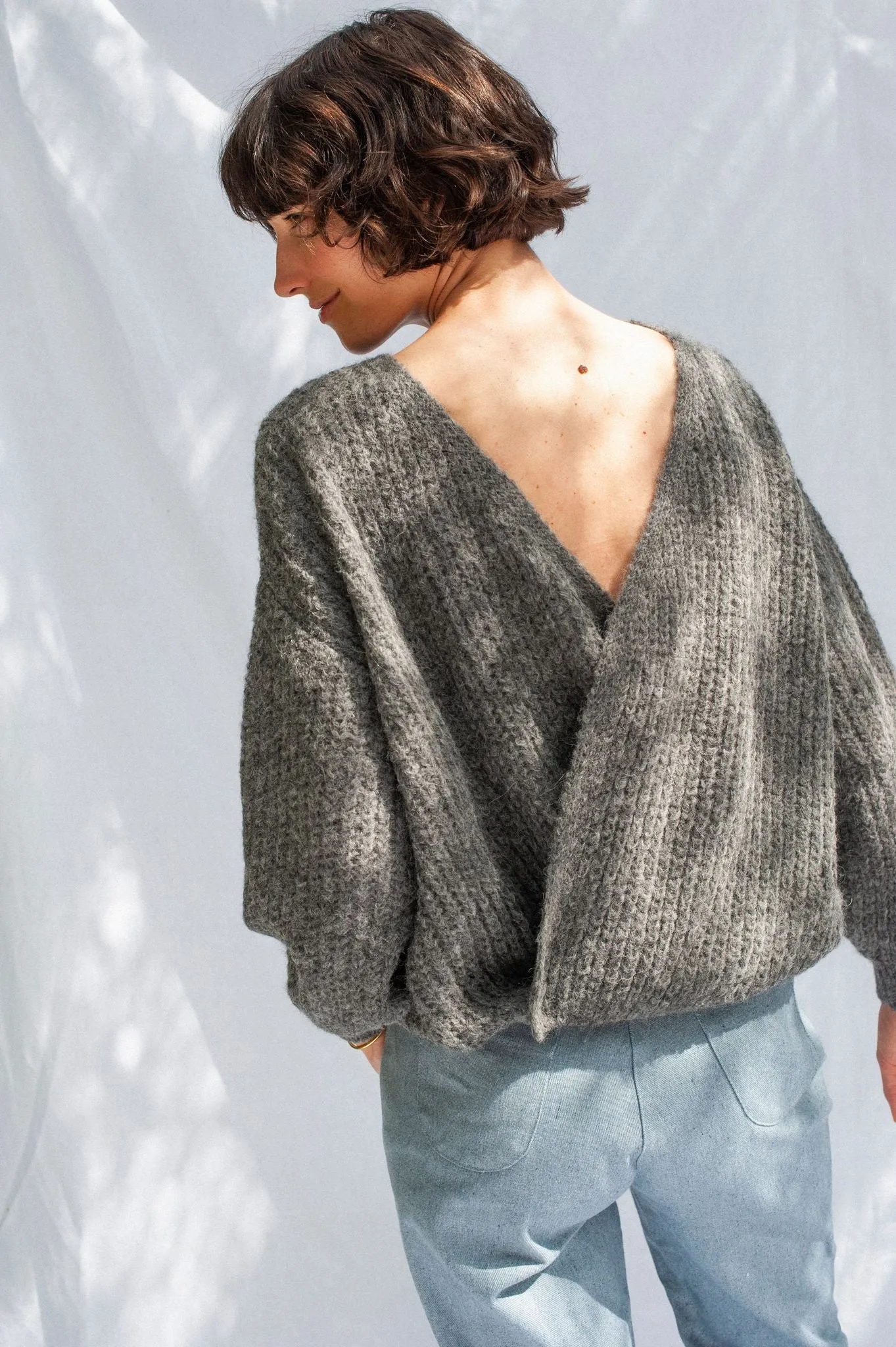 wrap cardigan - vega - dark grey