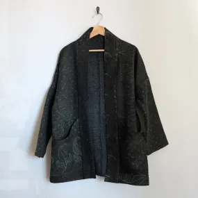 XS Black with Leaf Pattern Anoushka Jacket LL168