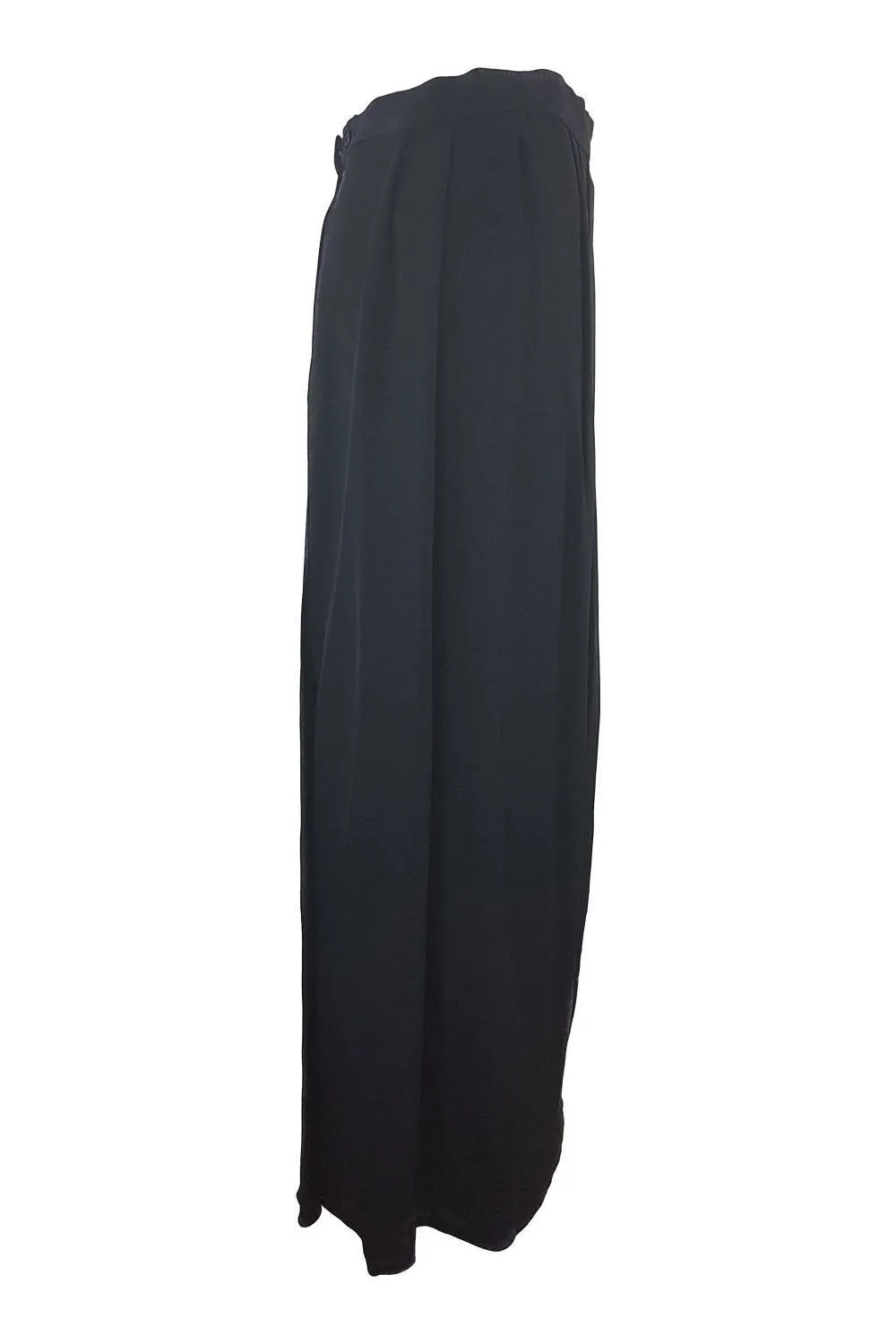 YVES SAINT LAURENT Vintage Black Pleat Front Maxi Skirt (10)